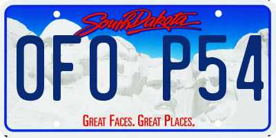 SD license plate 0FOP54