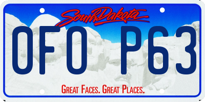 SD license plate 0FOP63