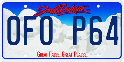 SD license plate 0FOP64