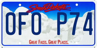 SD license plate 0FOP74