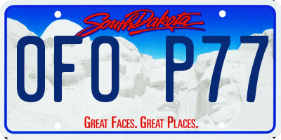 SD license plate 0FOP77