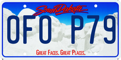 SD license plate 0FOP79