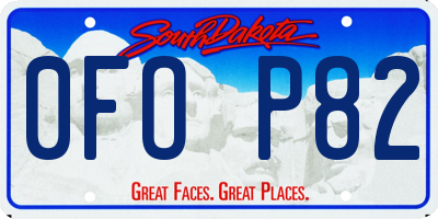 SD license plate 0FOP82