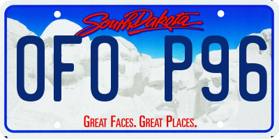 SD license plate 0FOP96