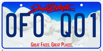 SD license plate 0FOQ01