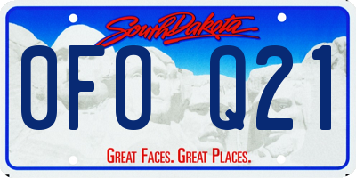 SD license plate 0FOQ21