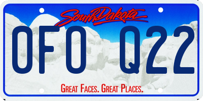 SD license plate 0FOQ22