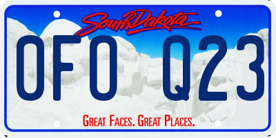 SD license plate 0FOQ23
