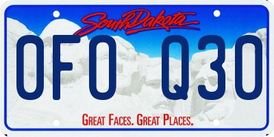SD license plate 0FOQ30