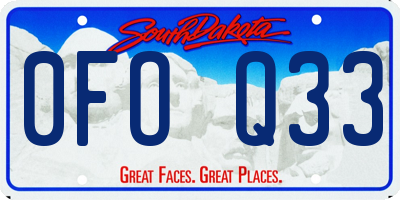 SD license plate 0FOQ33