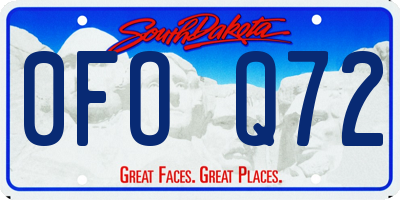 SD license plate 0FOQ72