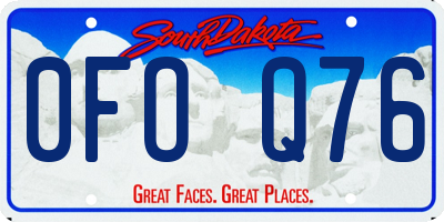 SD license plate 0FOQ76