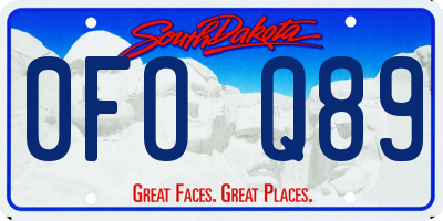 SD license plate 0FOQ89