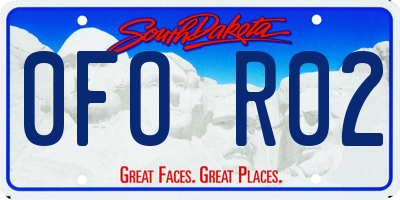 SD license plate 0FOR02
