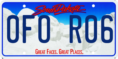 SD license plate 0FOR06
