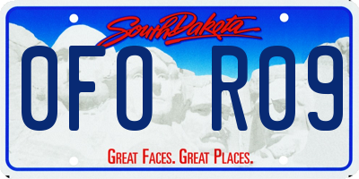 SD license plate 0FOR09