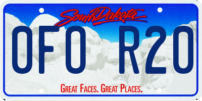 SD license plate 0FOR20