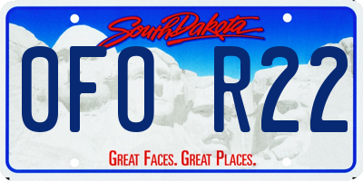 SD license plate 0FOR22