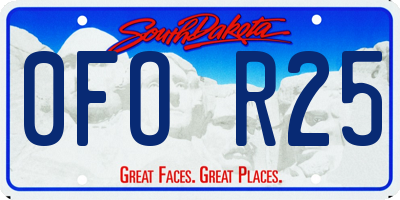SD license plate 0FOR25