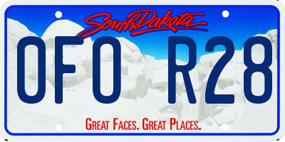 SD license plate 0FOR28