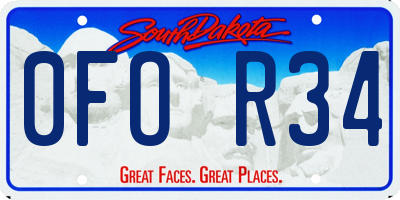 SD license plate 0FOR34