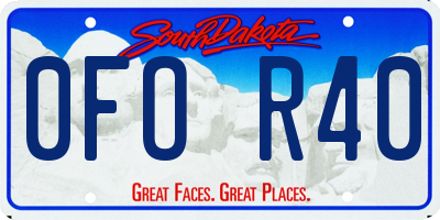 SD license plate 0FOR40