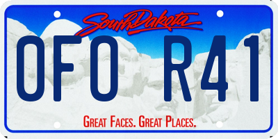 SD license plate 0FOR41
