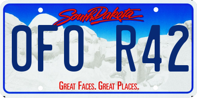 SD license plate 0FOR42