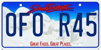 SD license plate 0FOR45