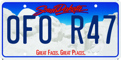 SD license plate 0FOR47