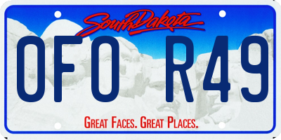 SD license plate 0FOR49
