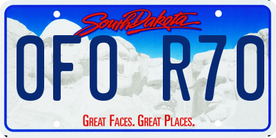 SD license plate 0FOR70