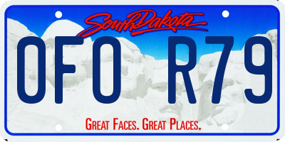 SD license plate 0FOR79