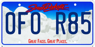 SD license plate 0FOR85