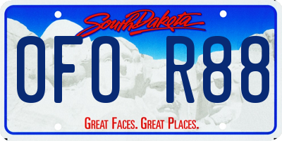 SD license plate 0FOR88