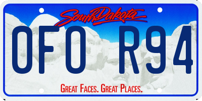 SD license plate 0FOR94