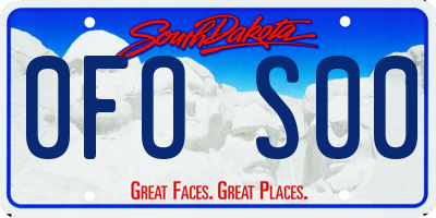 SD license plate 0FOS00