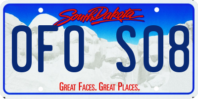 SD license plate 0FOS08