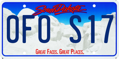 SD license plate 0FOS17