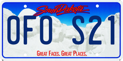 SD license plate 0FOS21