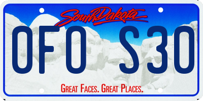 SD license plate 0FOS30