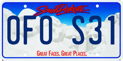 SD license plate 0FOS31