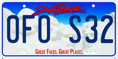 SD license plate 0FOS32