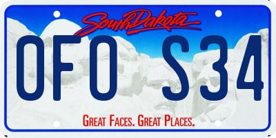 SD license plate 0FOS34