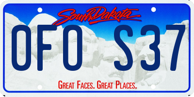 SD license plate 0FOS37