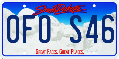 SD license plate 0FOS46