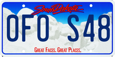 SD license plate 0FOS48