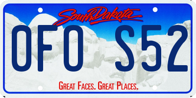 SD license plate 0FOS52