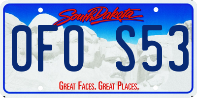 SD license plate 0FOS53
