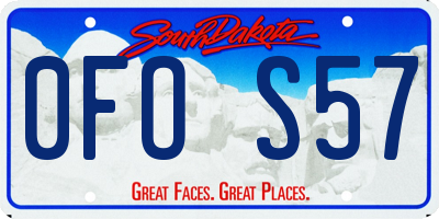 SD license plate 0FOS57